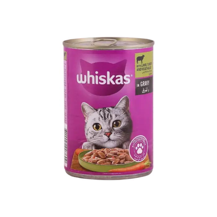 غذای مرطوب گربه ویسکاس (Whiskas) — تِیستی مینِس با گوشت بره، بوقلمون و سبزیجات در سس (بسته ۴۰۰ گرم)
