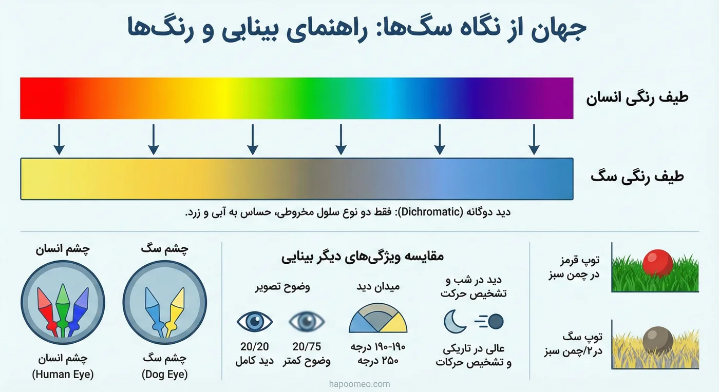 مقایسه بینایی سگ و گربه با انسان