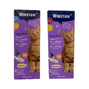 بستنی گربه وینستون Winston | بسته ۸ عددی میکس (مرغ و سالمون) | ساخت آلمان