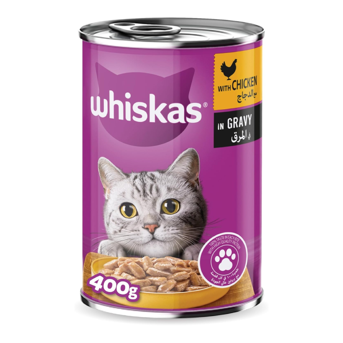 کنسرو غذای گربه Whiskas طعم مرغ در سس